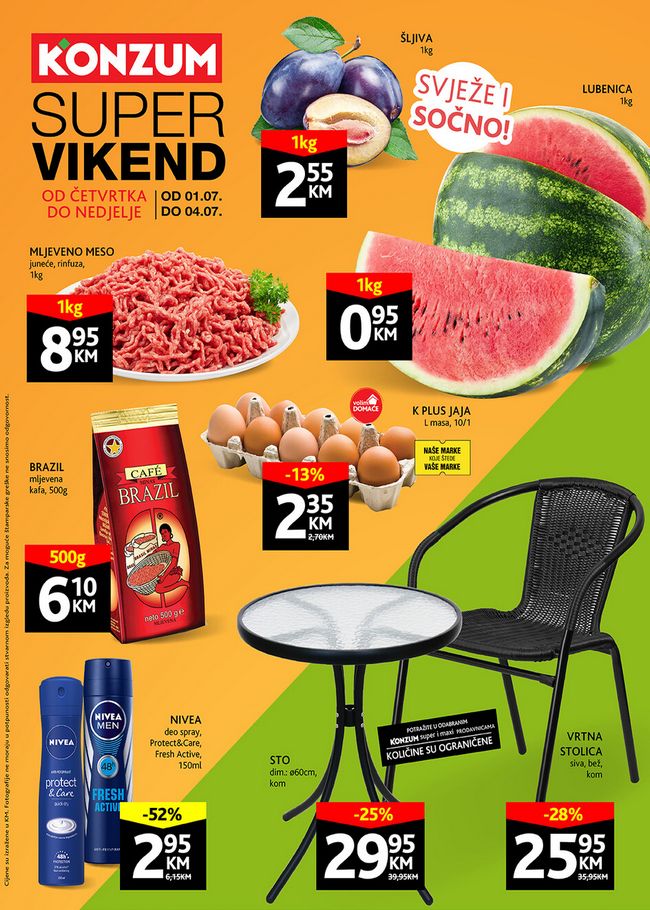 Konzum: Vikend akcija od 01. do 04.07.2021.