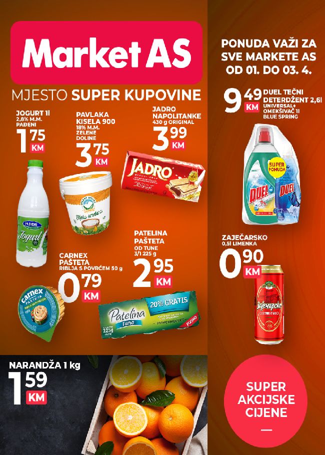 Market AS: Vikend akcija od 01. do 03.04.2022.