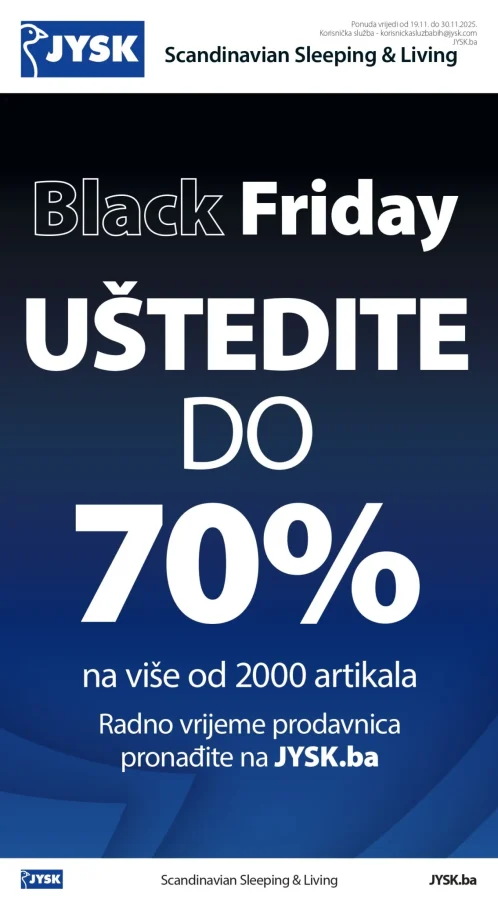 Jysk: Black friday (od 19.11. do 30.11.2025)