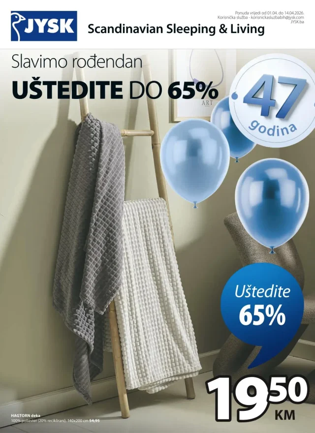 Jysk: Akcijski katalog (od 01.04. do 14.04.2026)