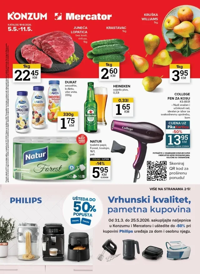 Konzum i Mercator: Katalog RS (od 05.05. do 11.05.2026)